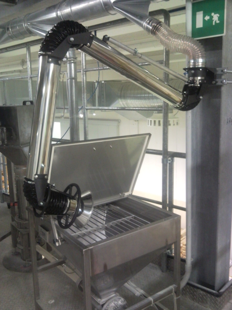 BRACCIO INOX TUBO ANTISTATICO